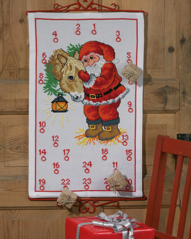 Borduurpakket Kerstman met Paard 5125/38 38 x 62 cm
