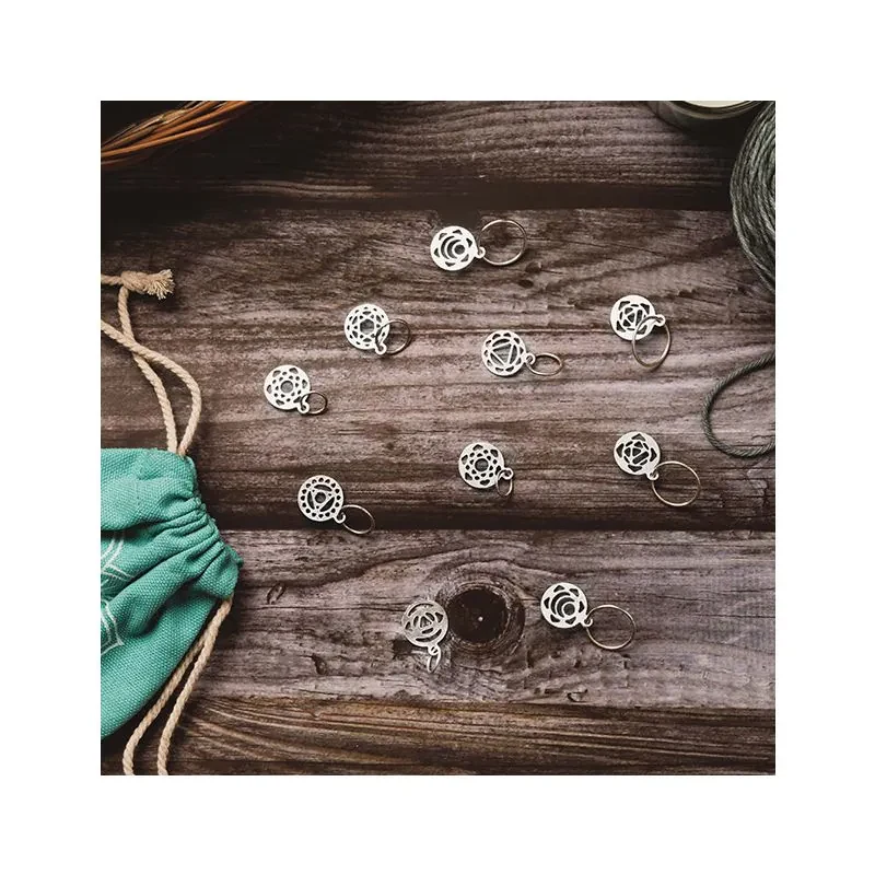 KnitPro Chakra Stekenmarkeerders, Zilver