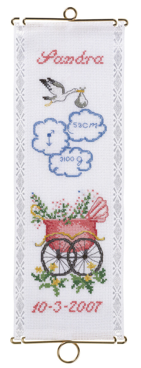 Borduurpakket Doop Sandra 12 x 35 cm m/5188/12