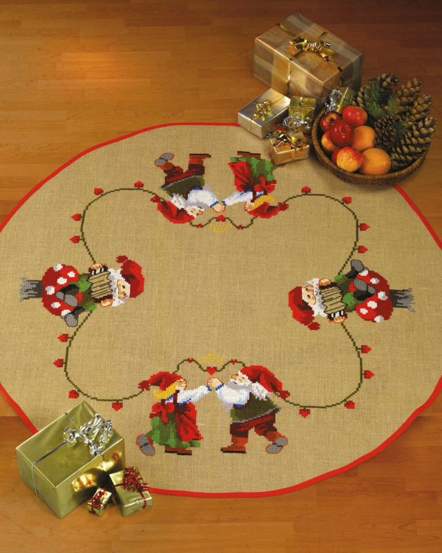 Borduurpakket Dansend kabouterpaar Ø 125 cm