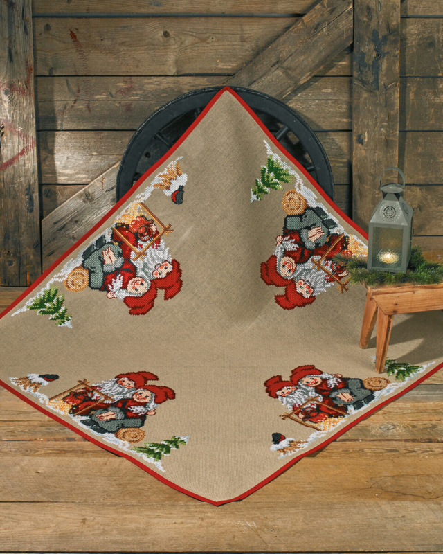 Borduurpakket Kerstmoeder en Kerstvader 123 x 123 cm