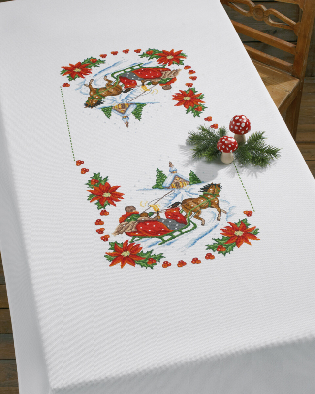 Borduurpakket Kerk, Slede & Ster 140x220 cm