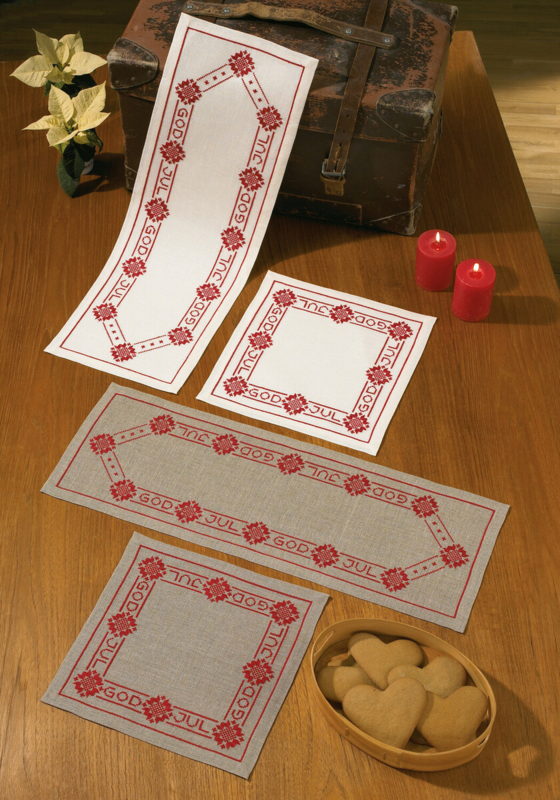 Borduurpakket Prettige Kerstdagen 21 x 60 cm