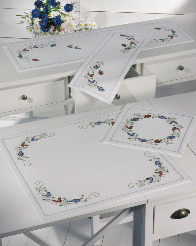 Borduurpakket Vlinders 23 x 67 cm