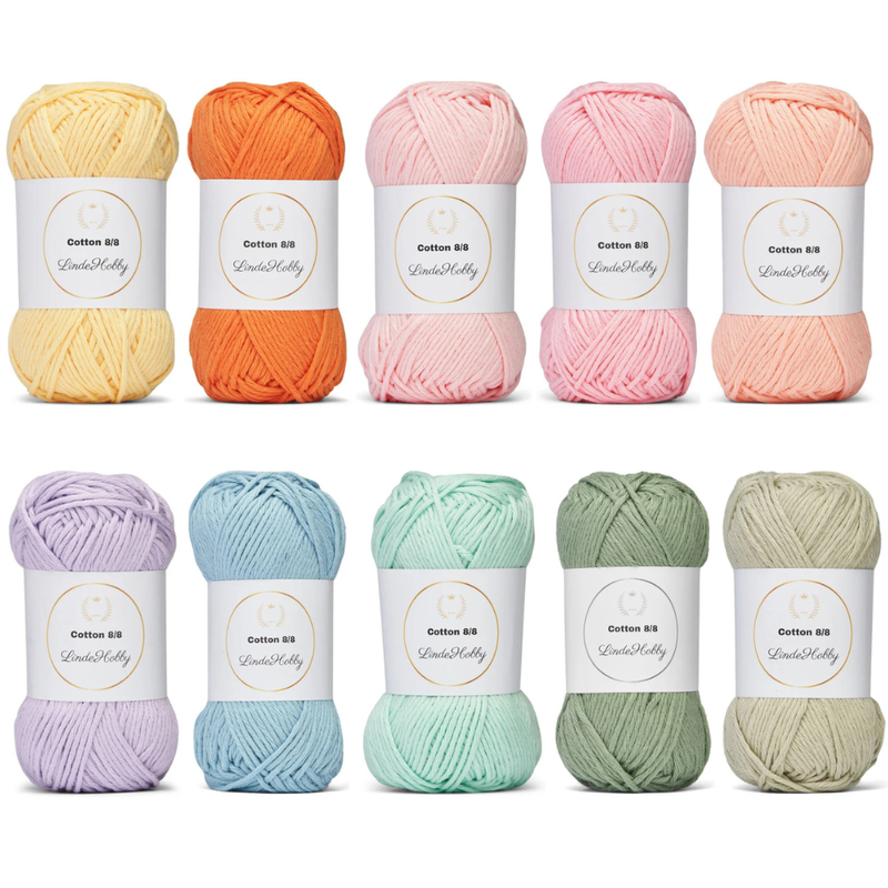 LindeHobby Cotton 8/8 - Soft Pastel Dream, 10 bollen