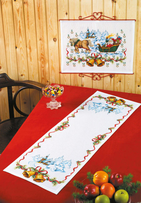 Borduurpakket Klokken/kerk 35x101cm