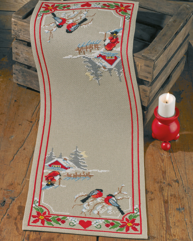 Borduurpakket Klassieke Kerst 33 x 93 cm