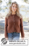 262-8 Autumn Nutmeg Cardigan by DROPS Design