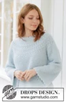 266-24 Blue Petal Sweater by DROPS Design