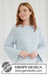 266-24 Blue Petal Sweater by DROPS Design