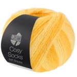 Lana Grossa Cosy Socks Soft Stripes 111 Geel/eigeel/saffraangeel