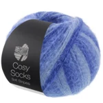 Lana Grossa Cosy Socks Soft Stripes 109 Lichtblauw/hemelsblauw/blauw/marineblauw