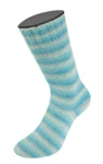 Lana Grossa Cosy Socks Soft Stripes 110 Lichtgrijs/mint/mintturquoise/turquoise/licht petrol