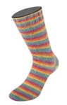Lana Grossa Cosy Socks Multi Stripes 151 Petrol/rookblauw/fuchsia/oranje/geel