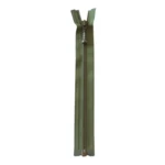 YKK Deelbare Metalen Rits 4 mm (25-65 cm) 566 Legergroen, Antiek messing