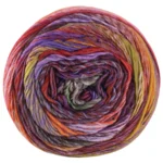 Lana Grossa Colorissimo 214 Bruinoranje/Roodbruin/Koperrood/Seringpaars/Aubergine/Groengrijs/Olijf