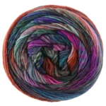 Lana Grossa Colorissimo 222 Jeansblauw/Aubergine/Roze/Oranje/Zalmkleurig/Grijs/Donkergrijsviolet/Grijsgroen/Donkergroen