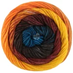 Lana Grossa Cool Wool Big Color 4046 Donkerrood/antraciet/donkergrijs/turkooisblauw/oranje/geel/nougat