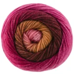 Lana Grossa Cool Wool Big Color 4049 Nougat/chocoladebruin/roodviolet/cyclaam/fuchsia/roze/camel