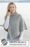 271-28 Hazy Sky Poncho by DROPS Design — 3
