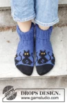 244-44 Bewitched Cat Socks by DROPS Design — 2