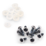 HobbyArts Beeroogjes met Sluiting, Wit, 5 Paar 10 mm