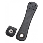 Go Handmade Tasriem met Zilveren Drukknoop 2x11 cm Zwart/Zilver