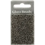 Rocailles, glaskralen 1,7 mm Grijs metaal