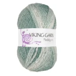 Viking Pleddgarn 736 Wit/Petrol