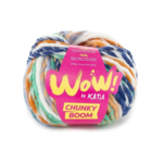 Katia Wow Chunky Boom 307 Blauw-turkoois-oranje
