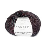 Katia Concept Cotton-Merino Tones 301 Zwart-rood-bordeaux