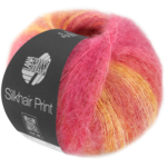 Lana Grossa Silkhair Print 428 Bes/Oudroze/Fuchsia/Framboos/Goudgeel/Nougat