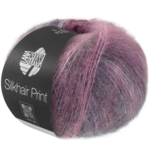 Lana Grossa Silkhair Print 435 Roze/bordeaux/lichtgrijs/grijsviolet