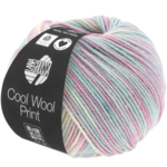 Lana Grossa Cool Wool Print 792 Lichtgrijs/Munt/Lila/Bleekroze