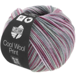 Lana Grossa Cool Wool Print 815 Antiekviolet/Oudroze/Lichtgrijs/Midden grijs