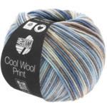 Lana Grossa Cool Wool Print 763 Lichtblauw/Grège/Grijsbruin/Blauwgrijs