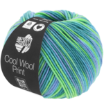 Lana Grossa Cool Wool Print 757 Turkoois/Petrol/Hemelsblauw/Lichtgroen