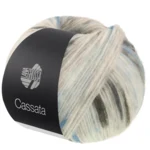 Lana Grossa Cassata 16 Natuurwit/staalblauw/petrol/donkergrijs