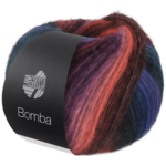Lana Grossa Bomba 03 Zalm/grijsrood/donkerpaars/turkooisblauw/petrolblauw/koningsblauw