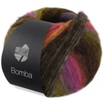 Lana Grossa Bomba 01 Donkergrijs/bramen/oranje/geel-/donkergroen/blauw