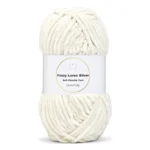 LindeHobby Fuzzy Chenille Silver Lurex 10 Crème (lichtbeige)
