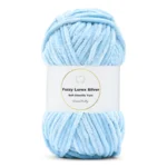 LindeHobby Fuzzy Chenille Silver Lurex 07 Babyblauw