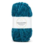 LindeHobby Fuzzy Chenille Silver Lurex 18 Petrolgroen / donkerturkoois
