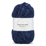LindeHobby Fuzzy Chenille Gold Lurex 17 Marineblauw