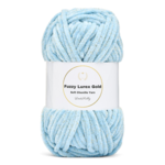 LindeHobby Fuzzy Chenille Gold Lurex 07 Babyblauw