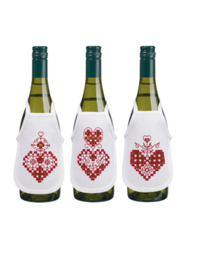 Borduurtje Hardanger hart 10 x 15 cm