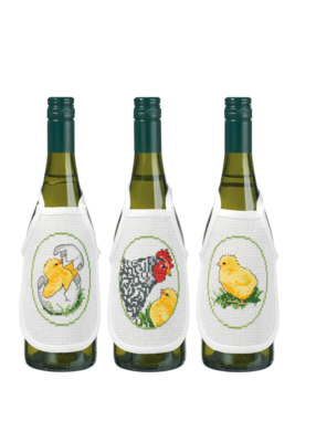 Borduurpakket Pasen 3 st flesse-omslag 10 x 15 cm