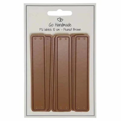 Go Handmade Leren Etiketten 10 x 2 cm (6 stuks)