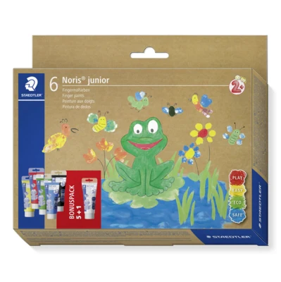 STAEDTLER Noris Vingerverf 100 ml, 6 kleuren