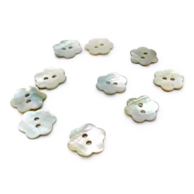 HobbyArts Parelmoer knoopjes Bloem 11,5 mm, 10 stuks